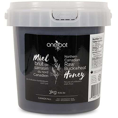 OneRoot Raw Buckwheat Honey – 6.6 lbs, Unheated & Unprocessed Dark – Nutrient-Rich, Antioxidant-Packed Natural Sweetener
