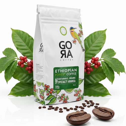 GORA Ethiopian Coffee Beans – Medium Roast Whole Bean, Single Origin Arabica, 100% Organic, Smooth Fruity & Floral Notes