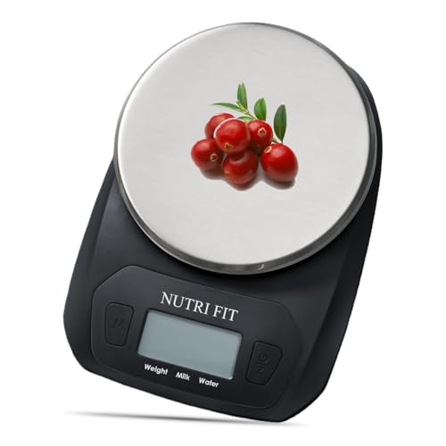 NUTRI FIT Digital Food Scale Small Kitchen Scales Weight in Grams and OZ for Cooking Baking Weight Loss, Stainless Steel