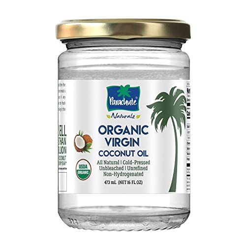 Parachute Naturalz Organic Virgin Coconut Oil | For Cooking, Hair, Body & Oil Pulling | Cold Pressed | Unbleached | Unre