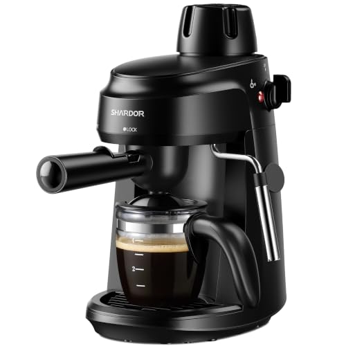 SHARDOR 3.5 Bar Compact Espresso Machine, Espresso Maker with Milk Frother | 4-Cup Beginner-Friendly Expresso Coffee Mac