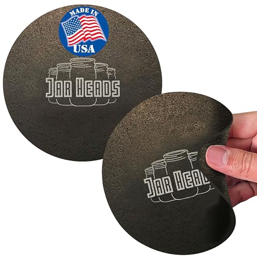 JAR HEADS Rubber Jar Opener Gripper Pad 2 Pack - Thick 5 Inch Grippers for Opening Jars Made in the USA - Jar Opener for