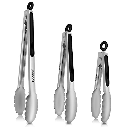 Tongs For Cooking - Heat Resistant 600 Degrees Stainless Steel Kitchen Tong,Heavy Duty Metal Locking Tongs - Perfect for