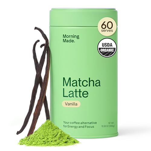 Morning Made Vanilla Ceremonial Grade Matcha Powder - USDA Organic Japanese Green Tea Matcha Powder from Uji Japan - Veg