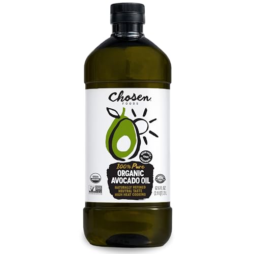 Chosen Foods Organic Avocado Oil, 2 Liter - All Purpose Cooking Oil made with 100% Pure Avocados - Non-GMO, Gluten-Free,