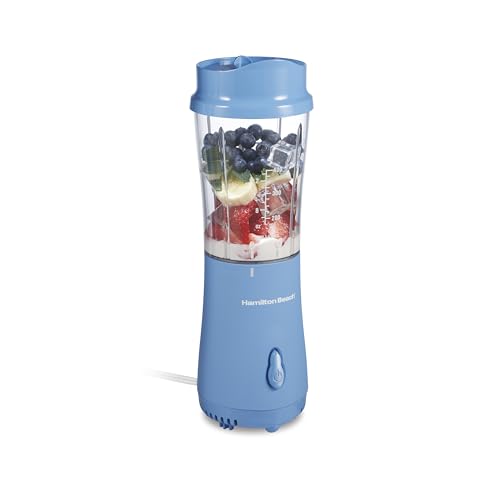 Hamilton Beach Portable Blender for Shakes and Smoothies, 14 Oz BPA Free Travel Cup & Lid, Durable Stainless Steel Blade