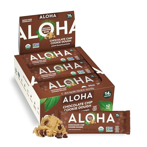 Aloha, Protein Bar Chocolate Chip Cookie Dough Organic, 1.98 Ounce, 12 pack