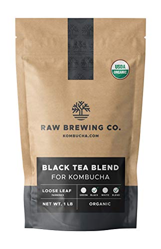 Kombucha.com Certified Organic Loose Leaf Tea - Kombucha Brewing Blends (Black Tea Blend, 8 Ounce). Makes up to 25 gallo