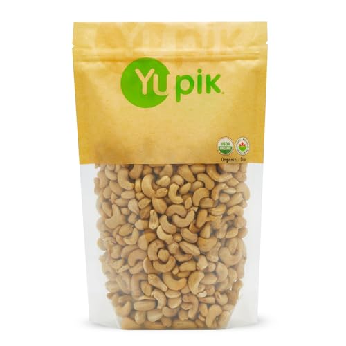 Yupik Organic Raw Cashews, 2.2 lb (35.2 oz), Kosher, Gluten-Free, Non-GMO, Vegan, Whole Nuts, Unsalted, Unroasted, Sourc
