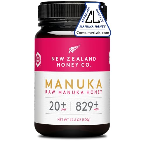 New Zealand Honey Co. Raw Manuka Honey UMF 20+ MGO 829+ - 17.6oz Family Size - Authentic New Zealand Sourced with Natura
