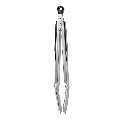 OXO Good Grips Stainless Steel Locking Tongs for Cooking, Kitchen Tongs, 12in