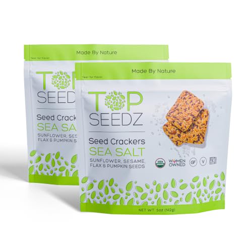 Top Seedz Organic Sea Salt Seed Crackers, 5 oz, 2 Pack