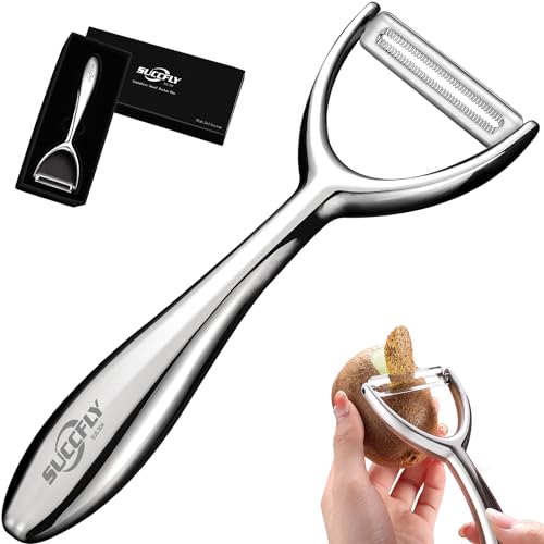 SUCCFLY Vegetable Peeler Stainless Steel, Premium Potato Peeler for Kitchen | Ultra Sharp Veggie Fruit Peeler, Apple Car
