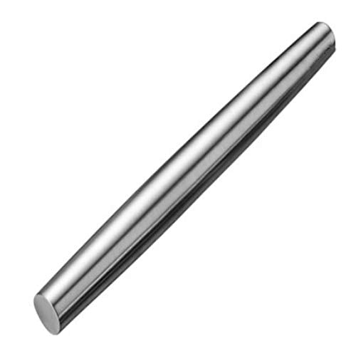 AMUZHI Smooth Seamless Stainless Steel Rolling Pin, 8.86 Inch