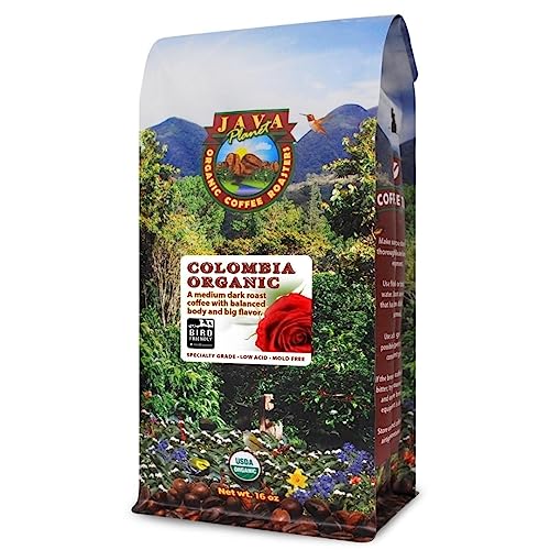 Java Planet Organic Coffee Beans Whole, Medium Dark Roast - Low Acid Single Origin: Colombian Non-GMO Organic Whole Bean