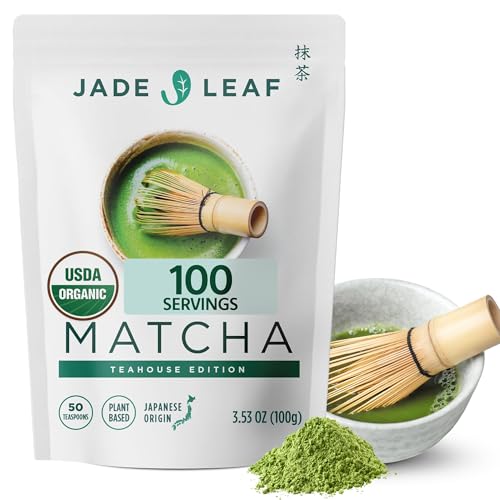 Jade Leaf Matcha Organic Ceremonial Grade Teahouse Edition Matcha Powder - 100% Pure Japanese Premium First Harvest Gree