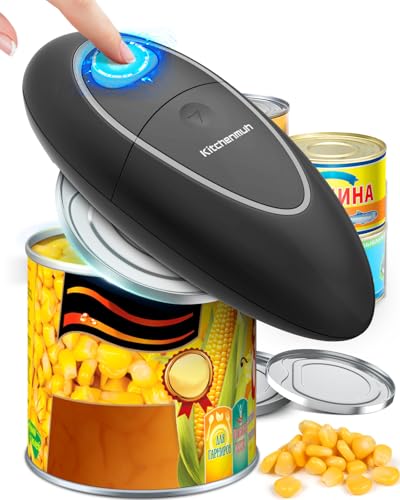 One Touch Electric Can Opener Fits All Can Sizes for Seniors with Arthritis, Battery Operated Can Opener with Smooth Edg