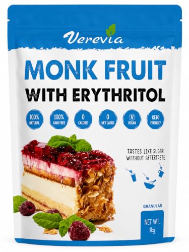 Verevia Monk Fruit Sweetener with Erythritol, 1 kg (2.2 lb)