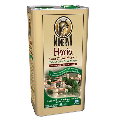 Horio Greek Olive Oil Extra Virgin Cold Pressed Organic, Perfect for Salads and Marinades, Frying Oil, 3 Liter (101.4 fl