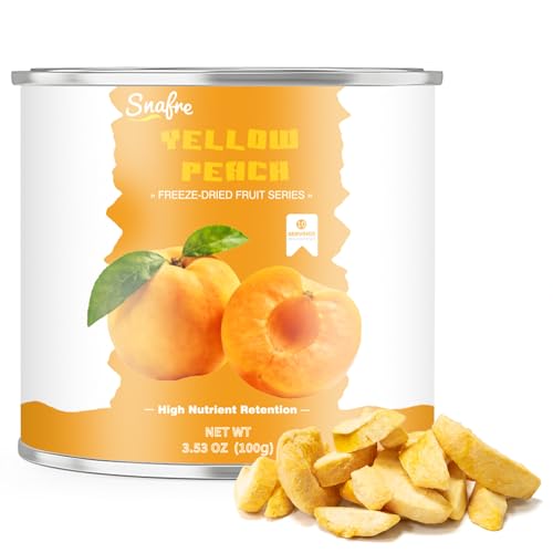 Freeze Dried Yellow Peaches, 100G/3.53OZ Frozen Peaches, No Added Sugar, Freeze Dried Fruit, Yogurt, Drinks, Cereal, Bak