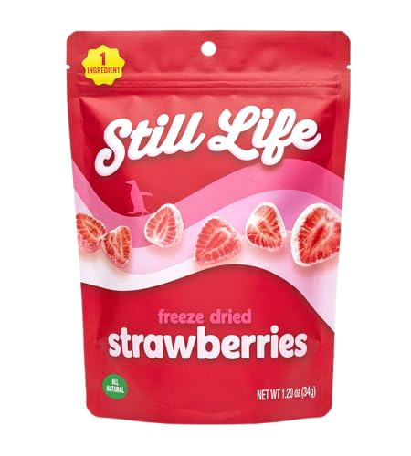 Still Life Freeze-Dried Organic Sliced Strawberries, Real Fruit Snack, Single-Ingredient, No Sugar Added, No Preservativ