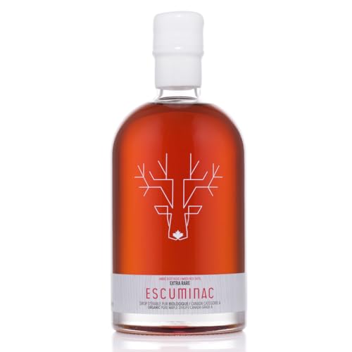Escuminac Canadian Maple Syrup 16.9 Fl Oz | Extra Rare Amber Grade A | Smooth & Rich Taste | Organic Gourmet Gift, Souve