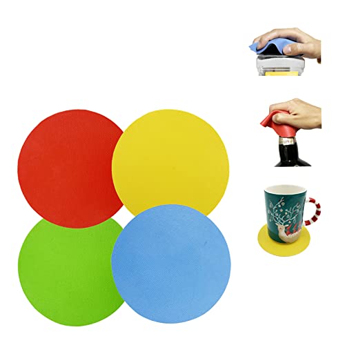 Jar Opener Kit, 5 in 1 Multi Function Can Opener, 4 in 1 Bottle Opener with Non Slip Rubber Jar Gripper Pad for Arthriti