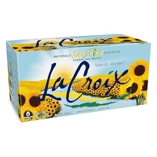 La Croix Sparkling Water, Sunshine, 8 Pack – Zero Sugar, Zero Calories, Zero Sodium – Taste of Wonder