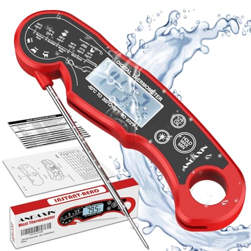 Meat Thermometer Digital for Grilling and Cooking - ANDAXIN Waterproof Ultra-Fast Instant Read Food thermometers with Ba