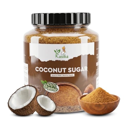 Rasika Organic Coconut Sugar – Natural, Unrefined, Low Glycemic Sweetener for Baking, Cooking & Beverages | Vegan, Glute