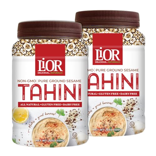 LiOR Tahini Paste, Pure Stone Ground Sesame Seed Butter - USDA Single-Ingredient Ethiopian Sesame - Creamy Tahini Sauce 