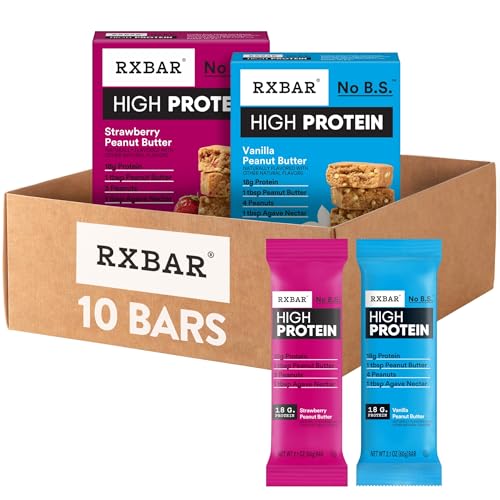 RXBAR High Protein Bars, Gluten Free, Protein Snacks, Variety Pack (10 Bars)