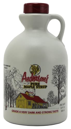 Anderson's Maple Syrup, Inc. Very Dark in 32 oz. plastic Jug brown