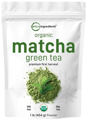 Micro Ingredients Organic Matcha Green Tea Powder, First Harvest, Culinary Grade from Japan, 100% Pure & Unflavored, Gre
