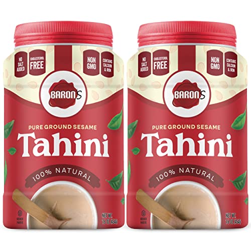 Baron's Kosher 100% Pure Ground Sesame Tahini 16-ounce Jars (1 Pound (Pack of 2))