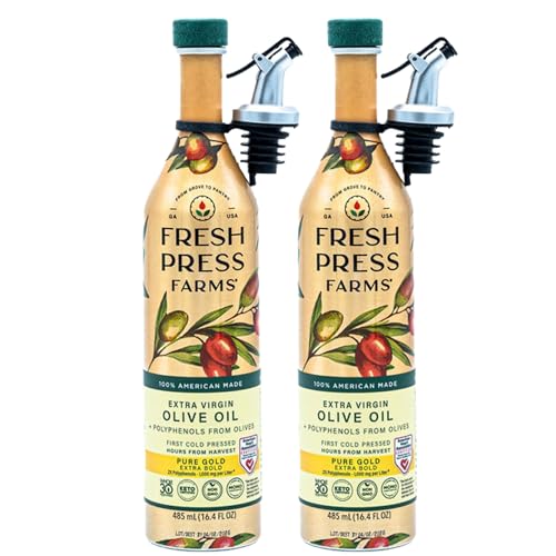 Fresh Press Farms Cold Pressed High Polyphenol EVOO, 16.4 Fl Oz (Pack of 2)