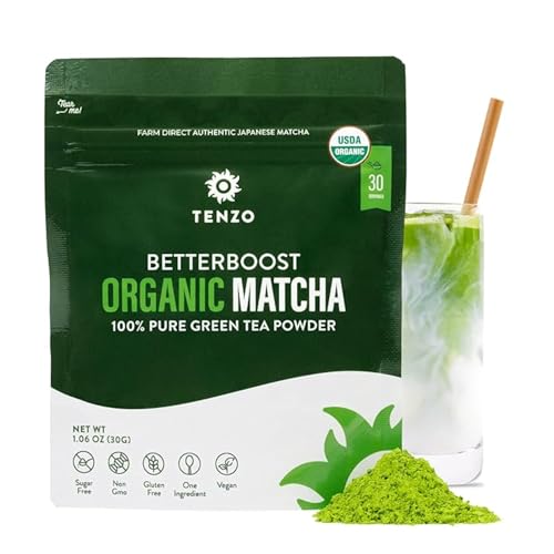 Tenzo Matcha Green Tea Powder - USDA Organic Premium Grade - Authentic Japanese Matcha Tea - Latte Powder - BetterBoost 