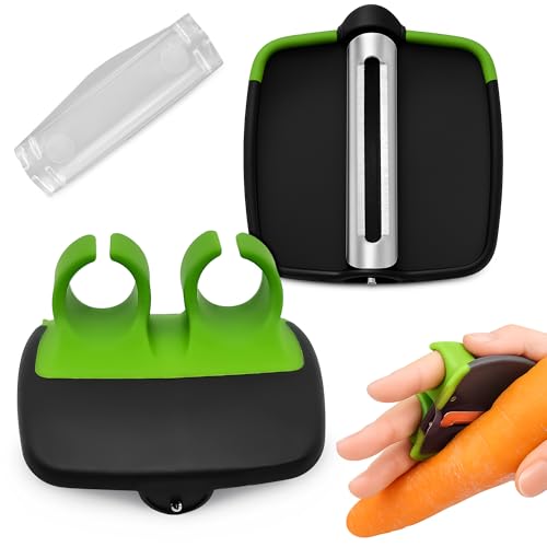 Palm Peeler for Vegetables with Double-Sided Stainless Steel Blades | Finger Potato Peeler for Kitchen, Suitable for Car