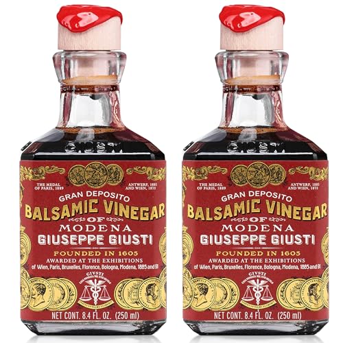 Giusti Italian Balsamic Vinegar of Modena IGP - 3 Gold Medals, Rich & Thick Gran Deposito Aceto Balsamico di Modena for 