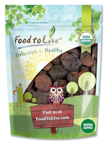 Food to Live Organic Dried Apricots, 1 Pound — Non-GMO, Kosher, Unsulfured, Raw, Vegan, Bulk