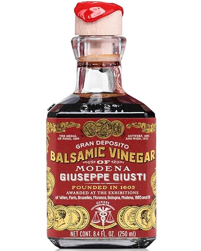 Giusti Italian Balsamic Vinegar of Modena IGP - 3 Gold Medals, Rich & Thick Gran Deposito Aceto Balsamico di Modena for 