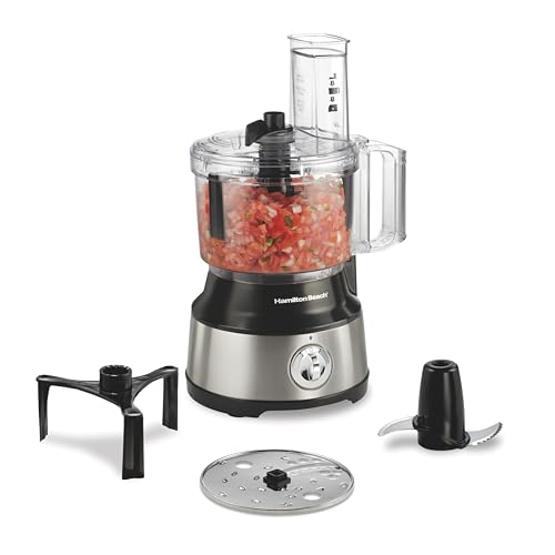 Hamilton Beach Food Processor & Vegetable Chopper for Slicing, Shredding, Mincing, and Puree, 10 Cups + Easy Clean Bowl 