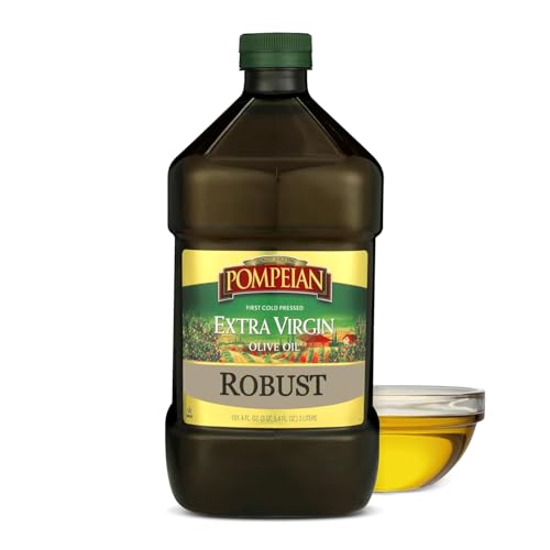 Pompeian Robust Extra Virgin Olive Oil - 101 fl oz (3 L) First Cold Pressed Olive Oil for Cooking - Bold Taste for Pasta