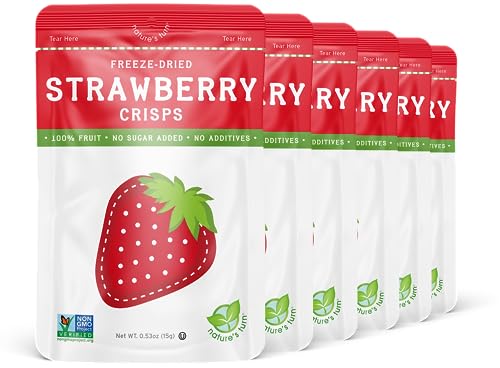 Nature's Turn Freeze-Dried Fruit Crisps; Strawberry, 6 Bags (0.53oz Each)