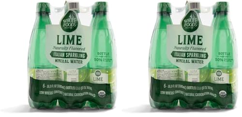 Whole Foods Market, Organic Italian Lime Sparkling Mineral Water 12 Pack, 16.9 Fl Oz