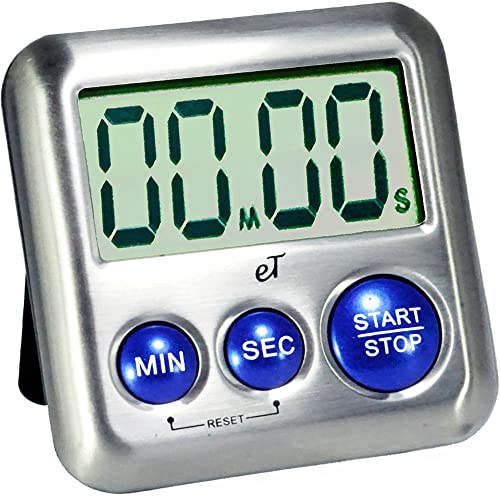 Elegant Digital Kitchen Timer Stainless Steel - Loud Alarm Model eT24 Plum