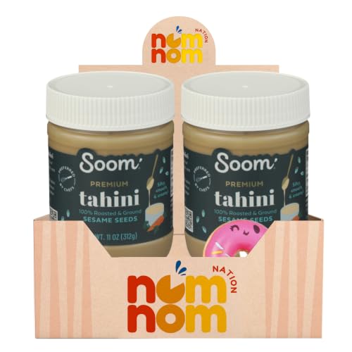 Soom Foods Premium Tahini 11 Ounce (Pack of 2) - Creamy Sesame Seed Paste with Random Item - 3 Total Items