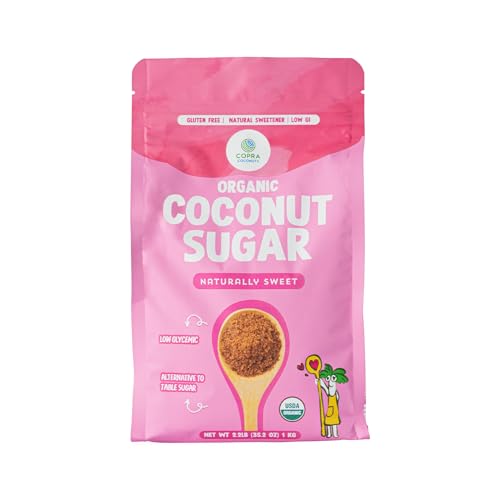 Copra Organic Coconut Sugar, Certified Organic, Natural Sweetener, Sugar Alternative, Unrefined Sugar, Low Glycemic, Veg