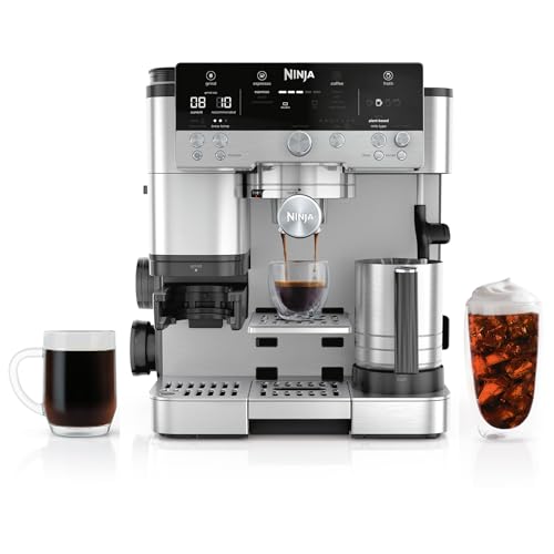 Ninja Luxe Café Premier 3-in-1 Espresso Machine, Drip Coffee, & Rapid Cold Brew | Built-in Coffee Grinder, Hands-Free Mi