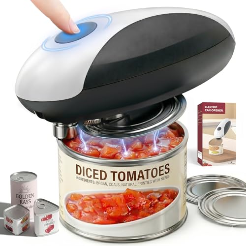 Electric Can Opener, USB-C Rechargeable Automatic Can Opener with Smooth Edge, One-Touch Operation, Magnetic Lid Hold, E